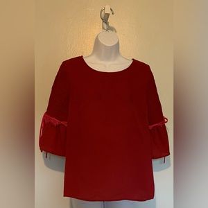 SugarLips Red and Pink Short Sleeve Blouse